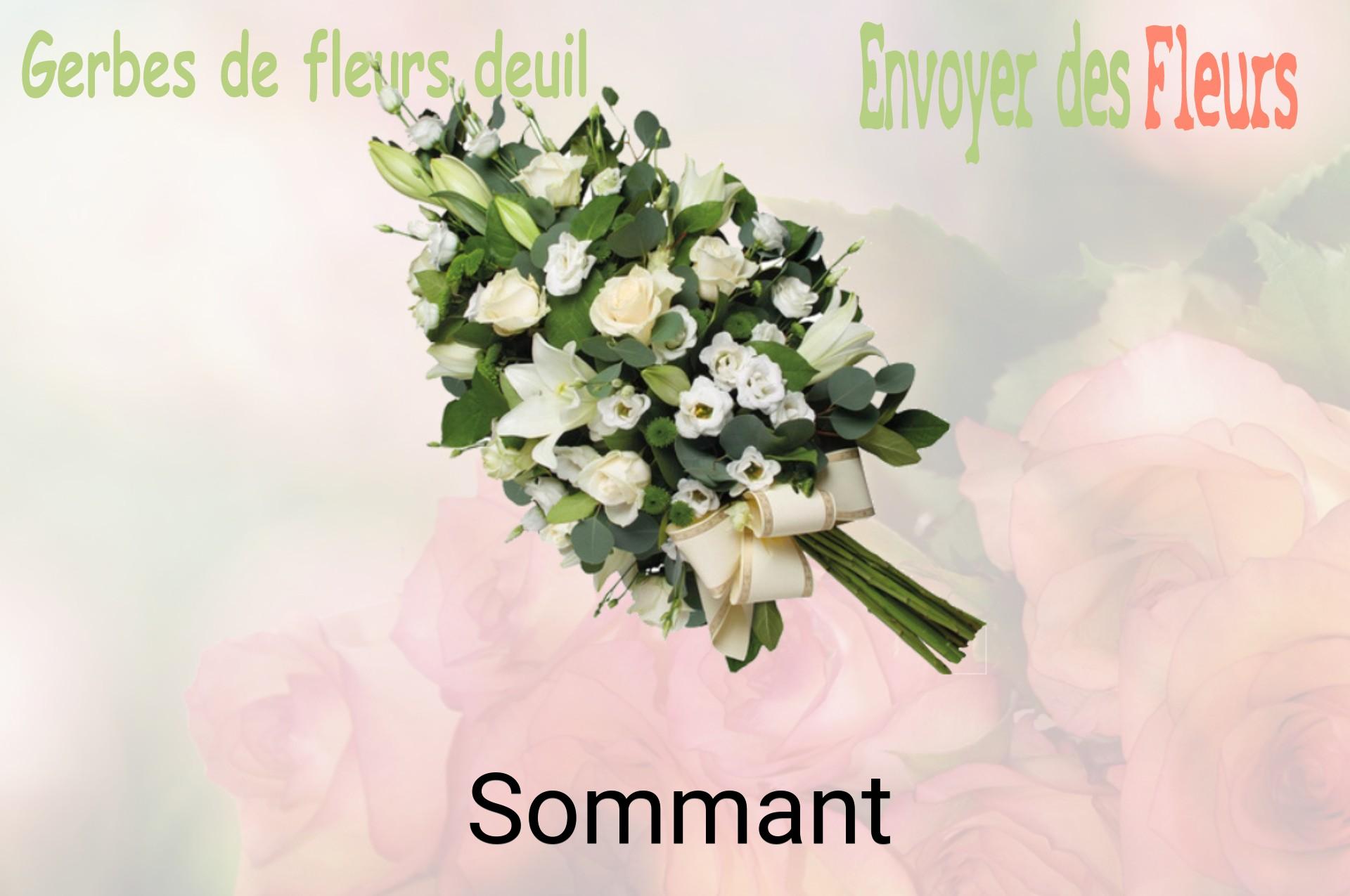 Gerbe de fleurs de deuil livrée à Sommant